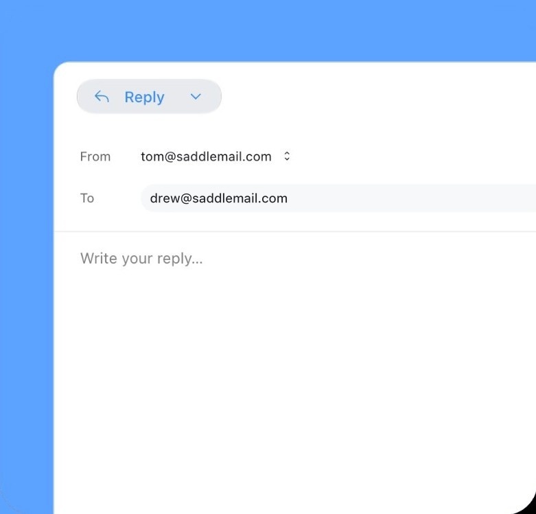 Writing a reply to Drew in Saddle for Mac